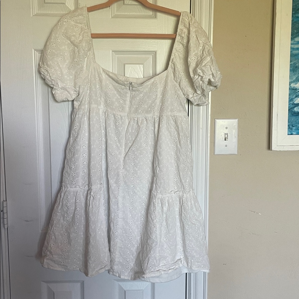 Altard state square neck cotton eyelet dress, white, size extra large - Picture 2 of 6